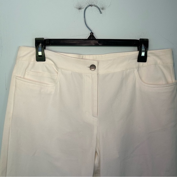 NWT Eileen Fisher White 5 PKTS Clam Digger Wide Leg Dress Capris Size Medium - Picture 2 of 12